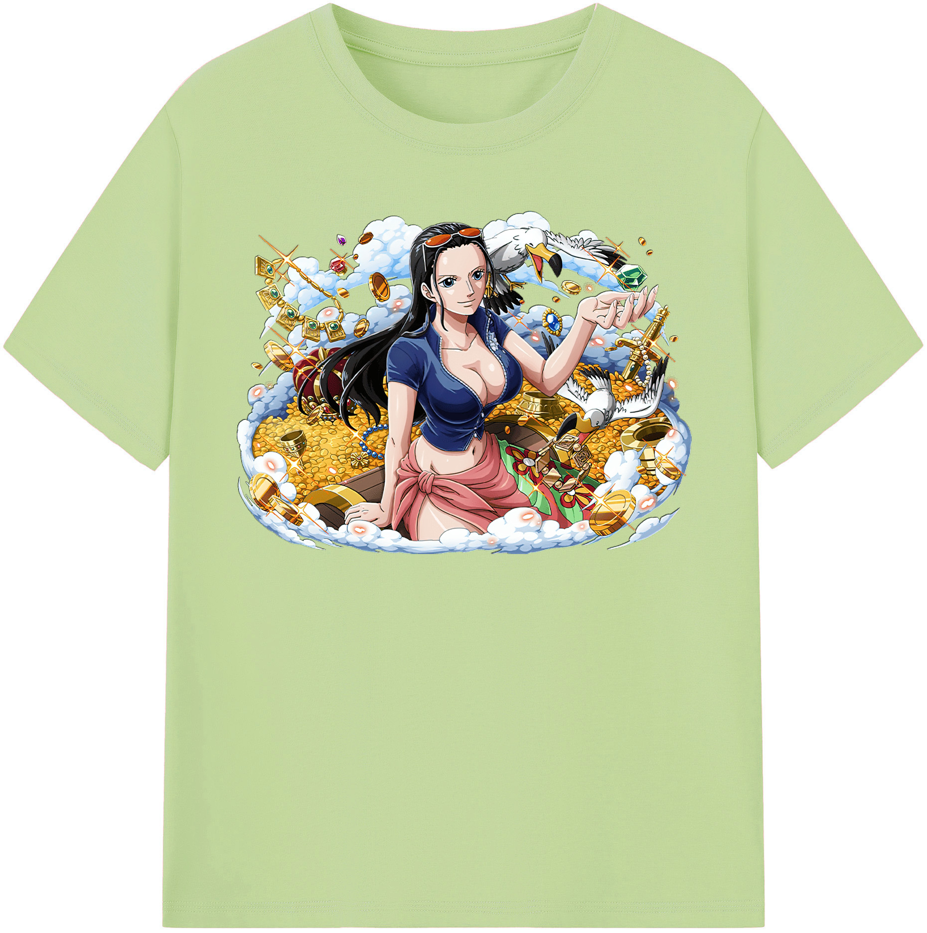 ワンピース ニコ・ロビン ONE PIECE Nico Robin 綿100％半袖Tシャツ（フロントプリント）